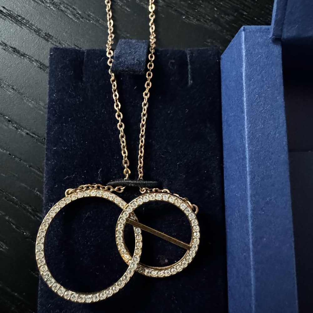 Swarovski Gold Circle Pendant Necklace